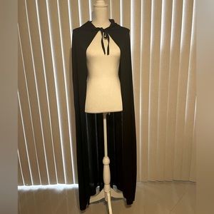 Rubies Long Black Hooded Cape One Size